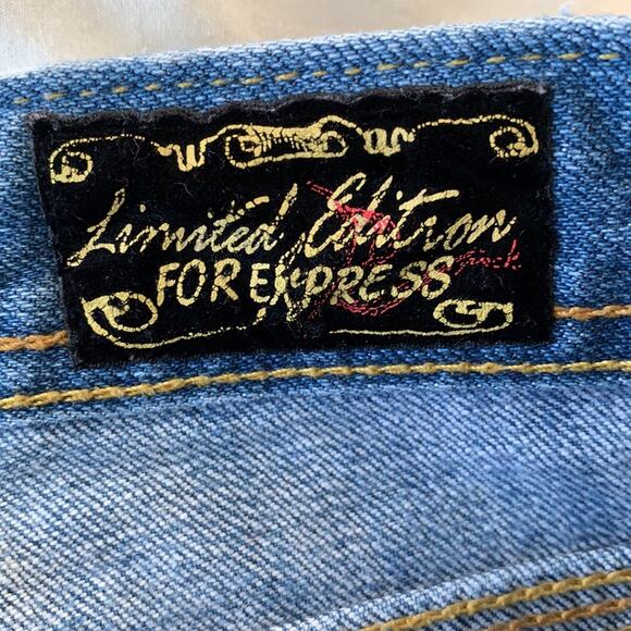 Re Rock Limited Edition for Express blue jeans low rise skinny distressed size 2 - Picture 6 of 10